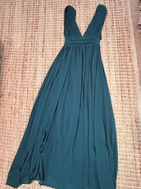 Love By Design Teal Deep V Maxi Dress